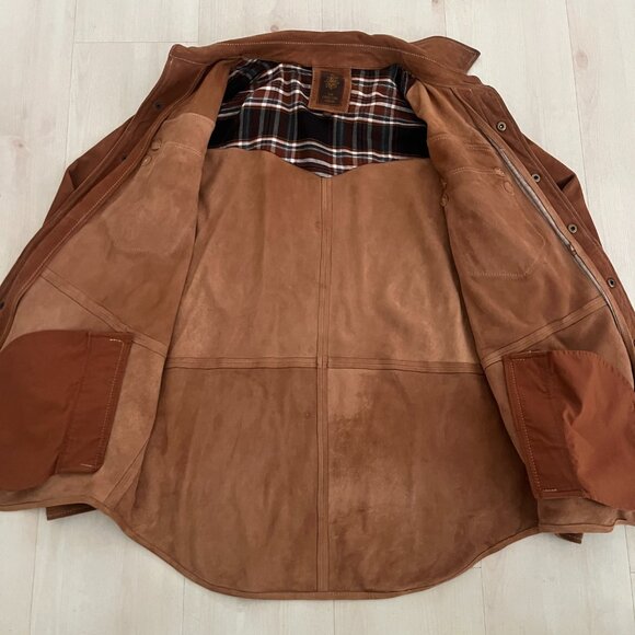 The Territory Ahead Men's 100% Brown Goat Suede Shirt/Jacket Size Large - Picture 2 of 9
